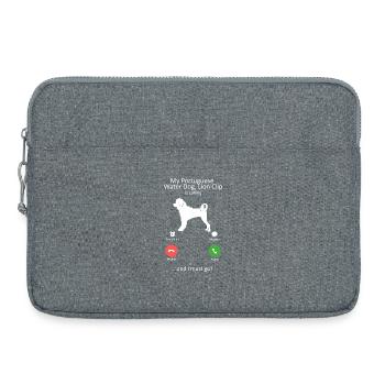 Portugiesischer Wasserhund ruft lustiger Löwenclip - Laptoptasche 15" - Grau meliert - Vorne