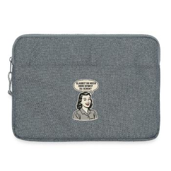 Retro Woman with Do You Still Believe Lettering - Laptop bag 15" - heather grey - Front
