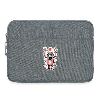 Monkey with flames and raised fists - Laptop bag 15" - heather grey - Front