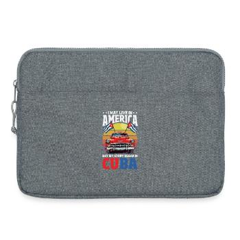 Cuba Pride & Home - Design du drapeau de Cuba - Sacoche pour ordinateur portable 15 pouces - gris chiné - Devant
