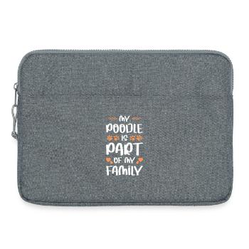 Mon Caniche fait partie de la famille - Sacoche pour ordinateur portable 15 pouces - gris chiné - Devant