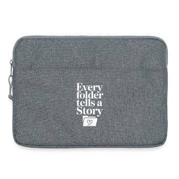 Jeder Ordner erzählt eine Geschichte - Laptoptasche 15" - Grau meliert - Vorne