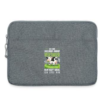 Second Hand Vegetarier Kuh Isst Gras Fleisch - Laptoptasche 15" - Grau meliert - Vorne