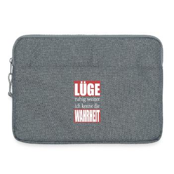 Vérité vs. mensonge dans la conception des blocs rouges - Sacoche pour ordinateur portable 15 pouces - gris chiné - Devant