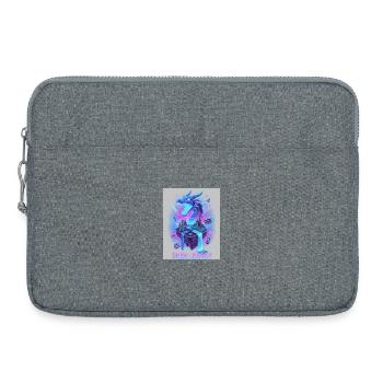 Neon Dragon auf Retro Konsole - Laptoptasche 15" - Grau meliert - Vorne