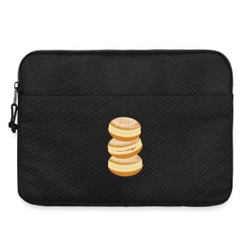 Three carnival donuts with powdered sugar & jam - Laptop bag 15" - black - Front
