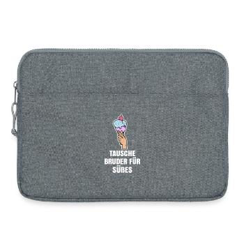 Eis Humorvoll Statement Süßigkeiten Nachspeise - Laptoptasche 15" - Grau meliert - Vorne