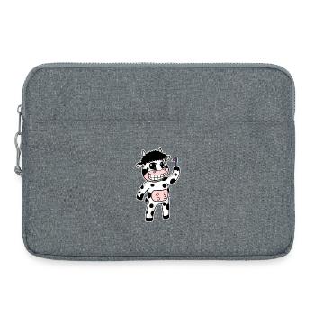 Cow with toothbrush - Laptop bag 15" - heather grey - Front
