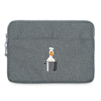Ente Koch Kochtopf Kochen - Laptoptasche 15" - Grau meliert - Vorne
