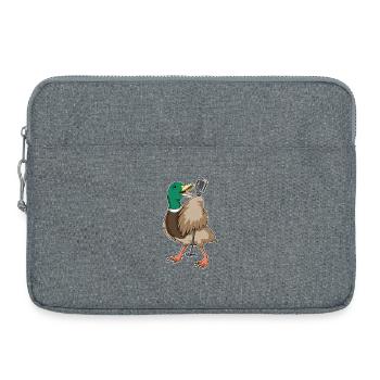 Canard Chanteur Microphone Chant - Sacoche pour ordinateur portable 15 pouces - gris chiné - Devant