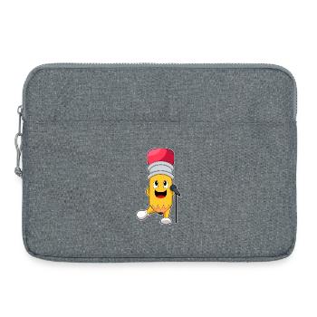 Crayon, Chanteur, Microphone, Musique - Sacoche pour ordinateur portable 15 pouces - gris chiné - Devant
