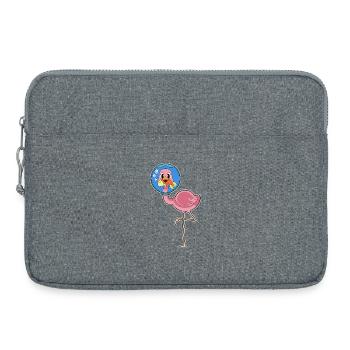 Poisson flamant rose - Sacoche pour ordinateur portable 15 pouces - gris chiné - Devant