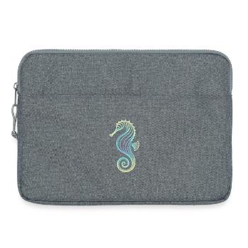 Hippocampe dégradé bleu jaune vert tribal - Sacoche pour ordinateur portable 15 pouces - gris chiné - Devant