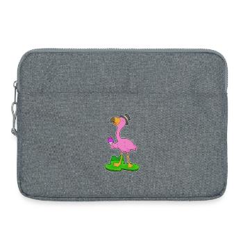 Flamingo Waffle Cream - Laptop bag 15" - heather grey - Front