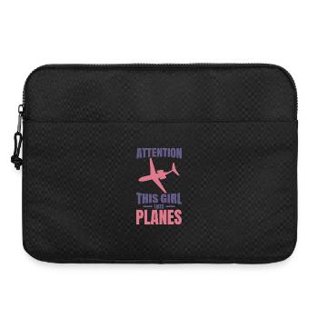 Fille de l’avion - Sacoche pour ordinateur portable 15 pouces - noir - Devant