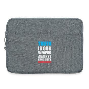 Empowering Truth Speech Bubble Design - Laptop bag 15" - heather grey - Front