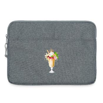 cream sundae – delicious dessert motif with crown - Laptop bag 15" - heather grey - Front