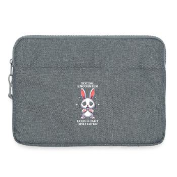 Soziale Begegnung: Bosskampf | Introvertiert Humor - Laptoptasche 15" - Grau meliert - Vorne