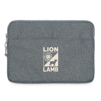 Symbole chrétien du lion et de l'agneau - Sacoche pour ordinateur portable 15 pouces - gris chiné - Devant