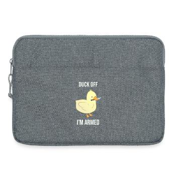 Duck dich weg, ich bin bewaffnet - Laptoptasche 15" - Grau meliert - Vorne