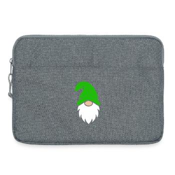 Gartenzwerg mit leuchtend grünem Hut - Laptoptasche 15" - Grau meliert - Vorne