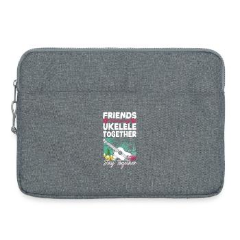 Amis du ukulélé hawaïen - Sacoche pour ordinateur portable 15 pouces - gris chiné - Devant