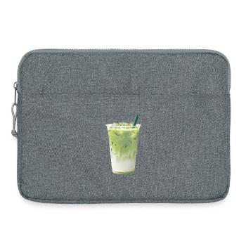 Kühlgrüne Matcha Milch-Latte - Laptoptasche 15" - Grau meliert - Vorne