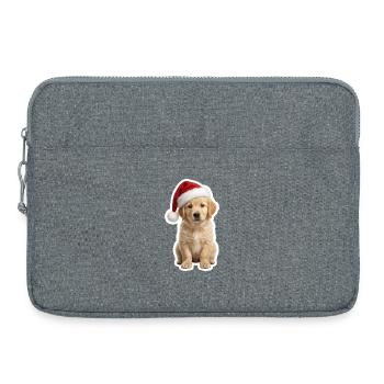 Goldiger Retriever Welpe liebt Weihnachten - Laptoptasche 15" - Grau meliert - Vorne
