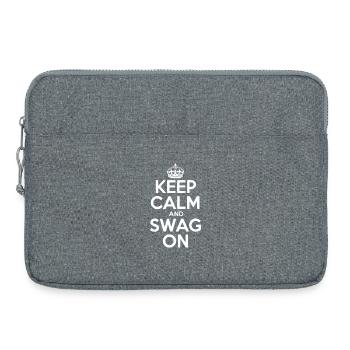 Reste calme et swag - Sacoche pour ordinateur portable 15 pouces - gris chiné - Devant