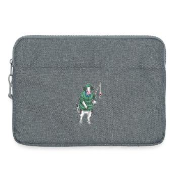 Kuh Angler Angelrute Angeln - Laptoptasche 15" - Grau meliert - Vorne