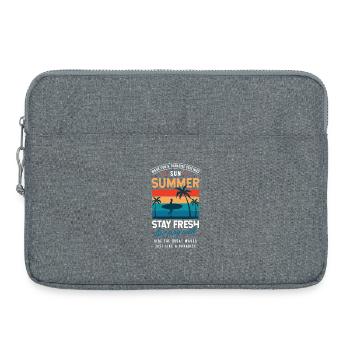 Graphique Summer Stay Fresh Surfing Vibes - Sacoche pour ordinateur portable 15 pouces - gris chiné - Devant