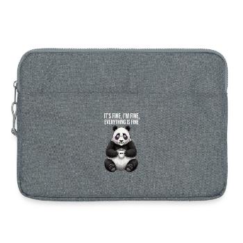 C’est bien dans un bon café Humour de panda - Sacoche pour ordinateur portable 15 pouces - gris chiné - Devant