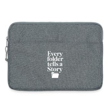 Jeder Ordner erzählt eine Geschichte - Laptoptasche 15" - Grau meliert - Vorne