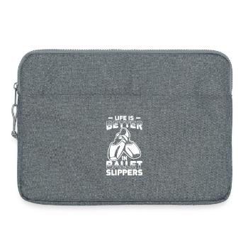 Das Leben ist besser in Ballettschuhen - Laptoptasche 15" - Grau meliert - Vorne