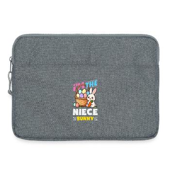 Joyeuse Pâques, douce chasse aux œufs du lapin, œufs de Pâques - Sacoche pour ordinateur portable 15 pouces - gris chiné - Devant