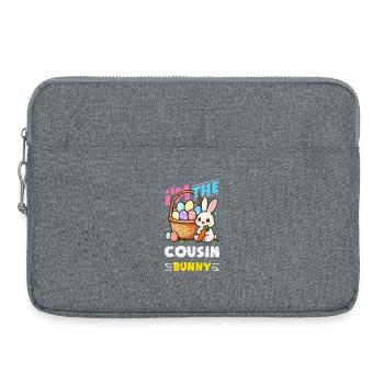 Joyeuse Pâques, douce chasse aux œufs du lapin, œufs de Pâques - Sacoche pour ordinateur portable 15 pouces - gris chiné - Devant