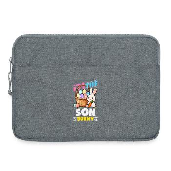 Joyeuse Pâques, douce chasse aux œufs du lapin, œufs de Pâques - Sacoche pour ordinateur portable 15 pouces - gris chiné - Devant