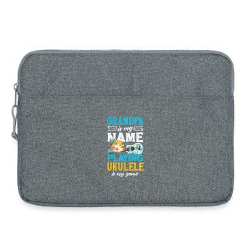 Grandpa Is My Name Playing Ukulele Is My Game - Laptoptasche 15" - Grau meliert - Vorne