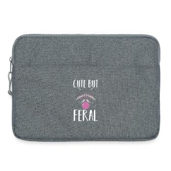 Raton laveur déchet, mignon mais sauvage - Sacoche pour ordinateur portable 15 pouces - gris chiné - Devant
