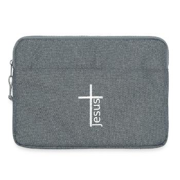 Croise Jésus blanc - Sacoche pour ordinateur portable 15 pouces - gris chiné - Devant