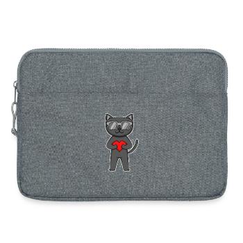 Chat Bombay avec lunettes de soleil et cœur - Sacoche pour ordinateur portable 15 pouces - gris chiné - Devant