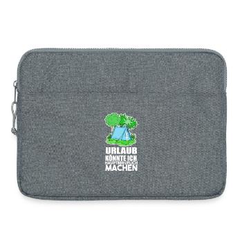 Urlaub Naturliebhaber Camping lustiger Spruch - Laptoptasche 15" - Grau meliert - Vorne