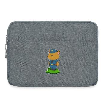Katze Polizist Mikrofon Polizei - Laptoptasche 15" - Grau meliert - Vorne
