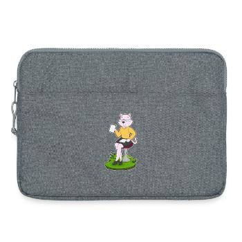 Katze Sekretärin Papier Büro - Laptoptasche 15" - Grau meliert - Vorne