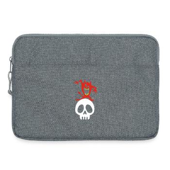 Skull and demon - Laptop bag 15" - heather grey - Front
