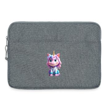 Mignonne licorne - Sacoche pour ordinateur portable 15 pouces - gris chiné - Devant
