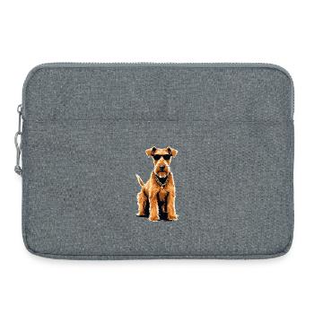 Irish Terrier Gangsta Gangster chien cadeau - Sacoche pour ordinateur portable 15 pouces - gris chiné - Devant