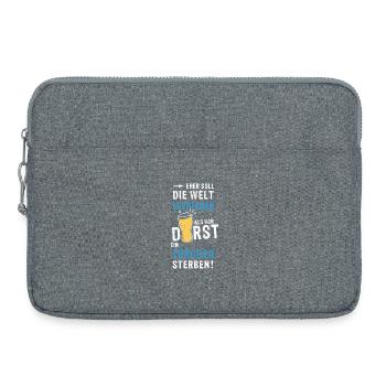 eher soll die Welt verderben als vor Durst ein - Laptoptasche 15" - Grau meliert - Vorne