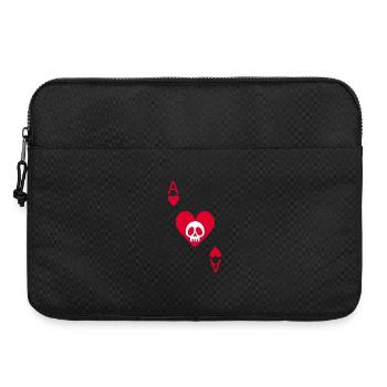 Skull and ace of hearts - Laptop bag 15" - black - Front
