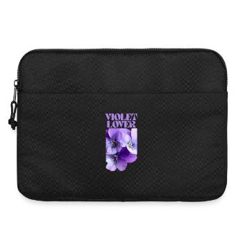 Violettes Stiefmütterchen-Blumenmuster - Laptoptasche 15" - Schwarz - Vorne